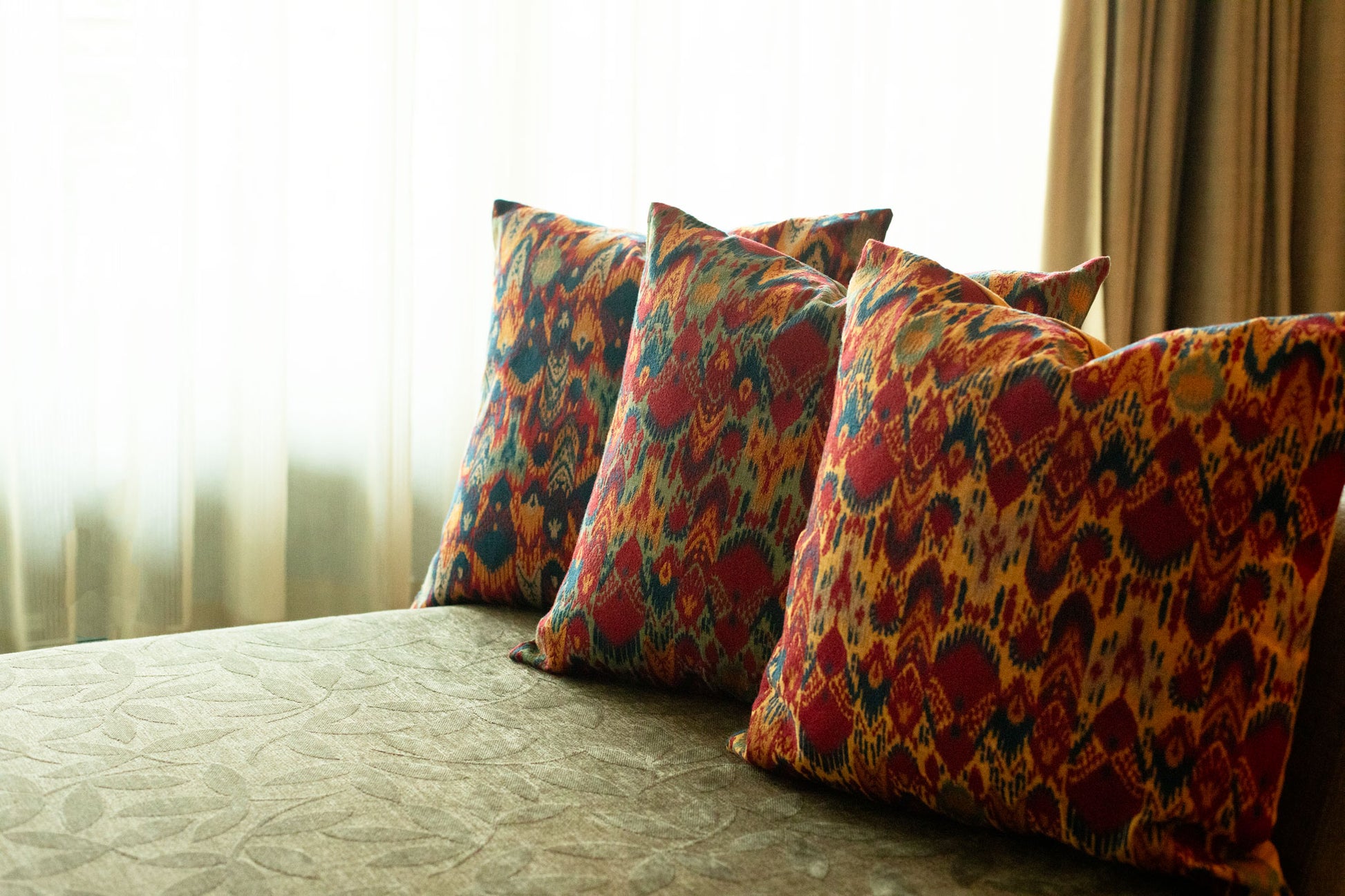 Ikat Embroidered Luxury Cushions
