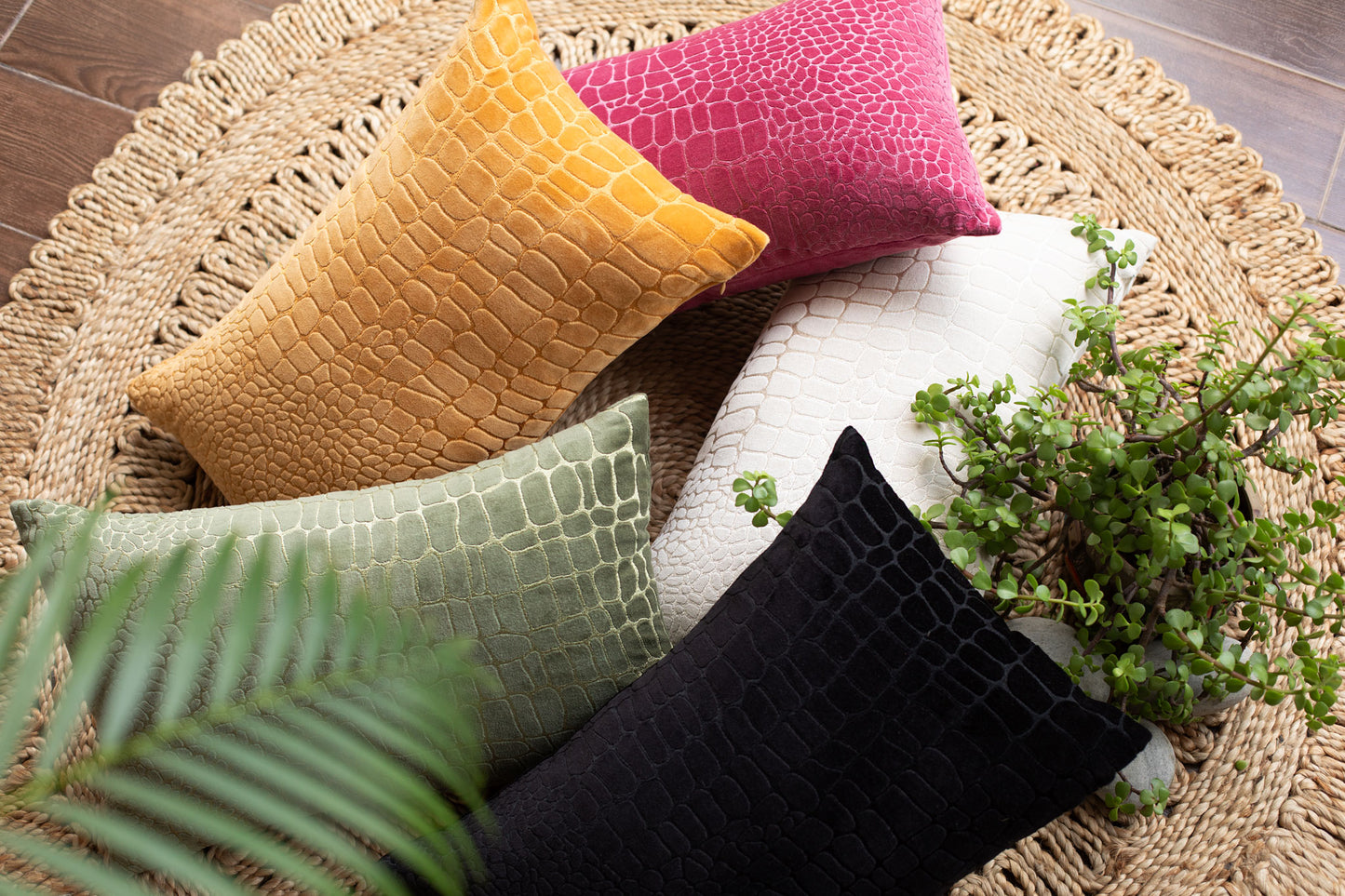 Wild Luxury Velvet Embroidered Off White Cushion Cover
