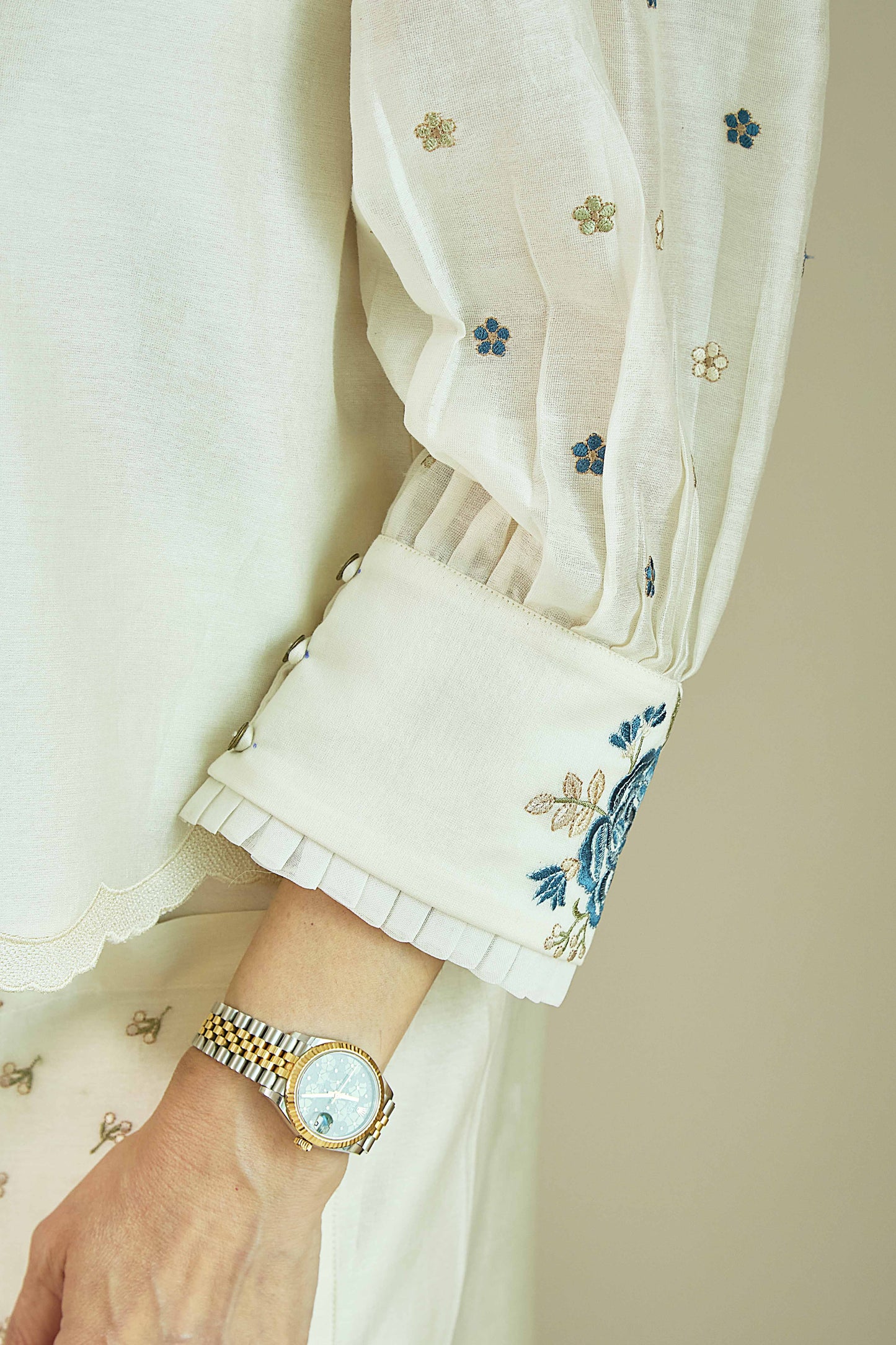 Mehka Chand Powder Blue - Pure Silk Chanderi Coord Set