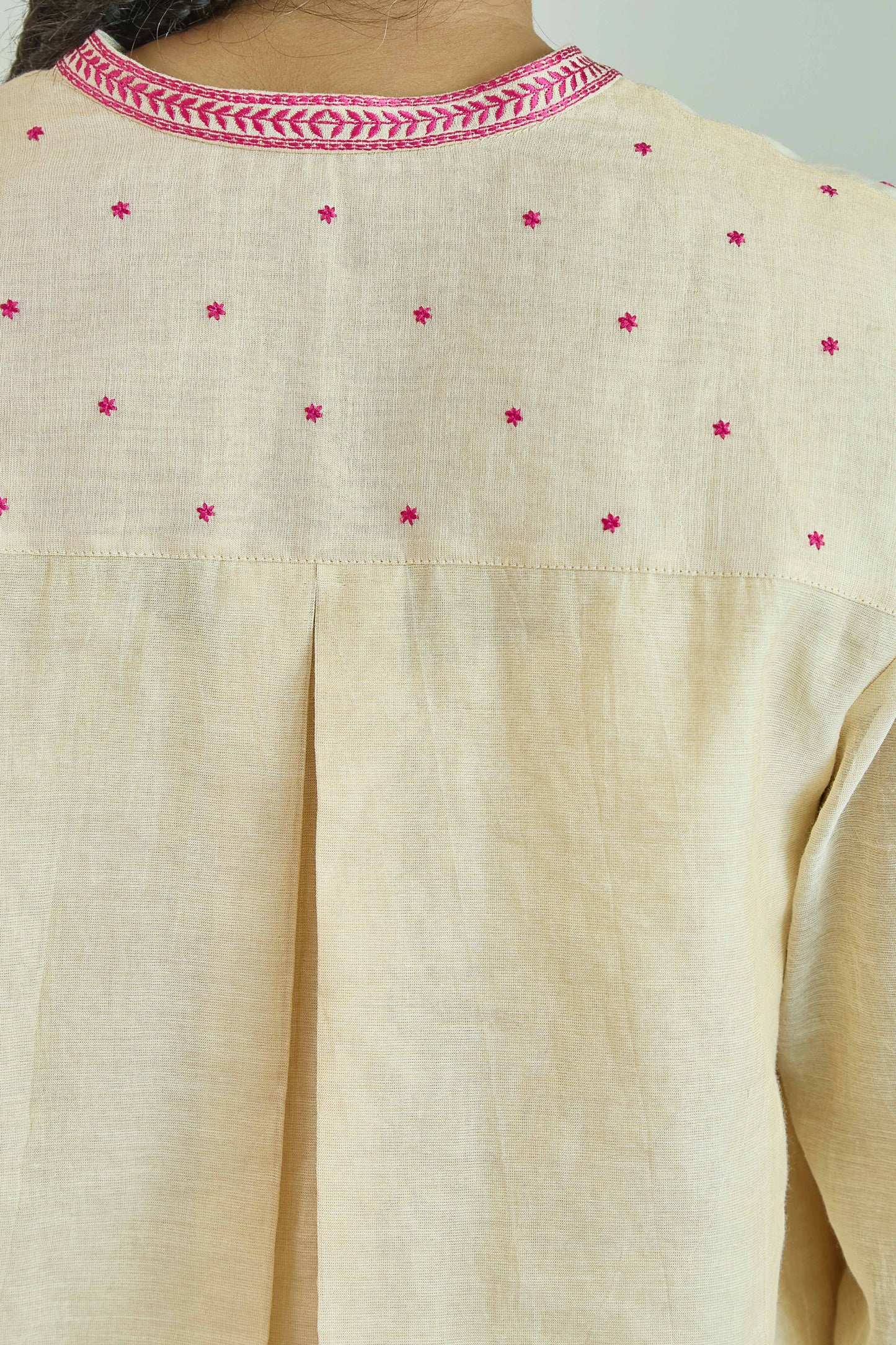 Aasman Noor- Natural Beige Pure Silk Tissue Chanderi Coord Set