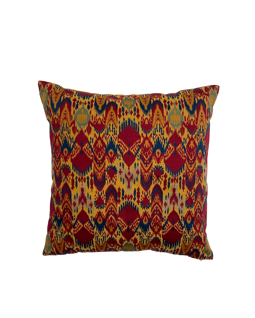 Balangir Ikat Embroidered Mustard Cushion Cover