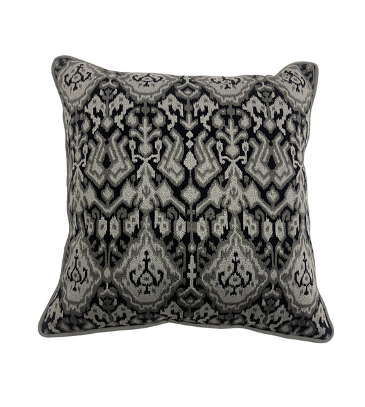 Patan Ikat Embroidered Black Double Sided Cushion Cover