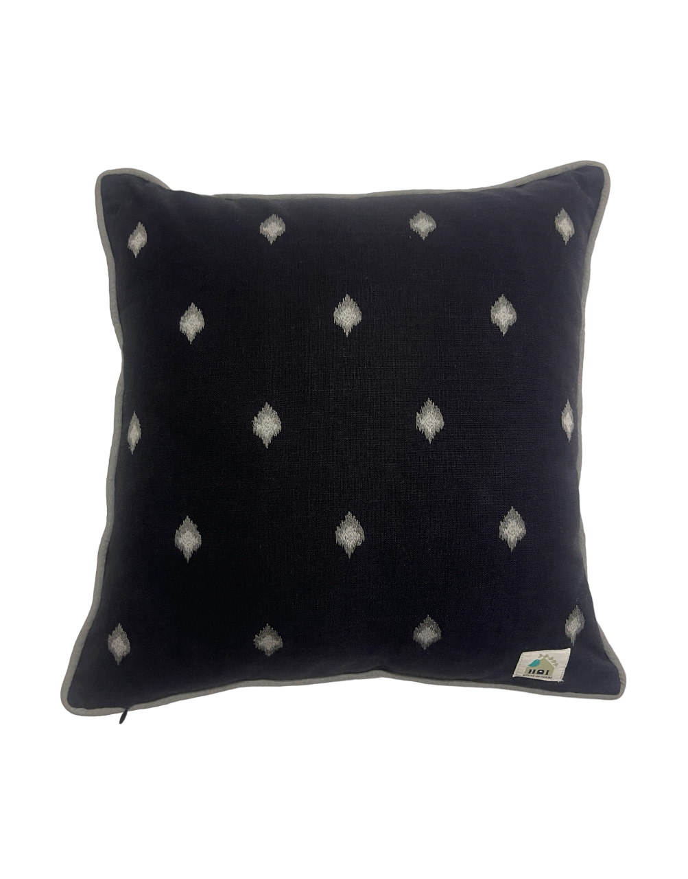 Patan Ikat Embroidered Black Double Sided Cushion Cover
