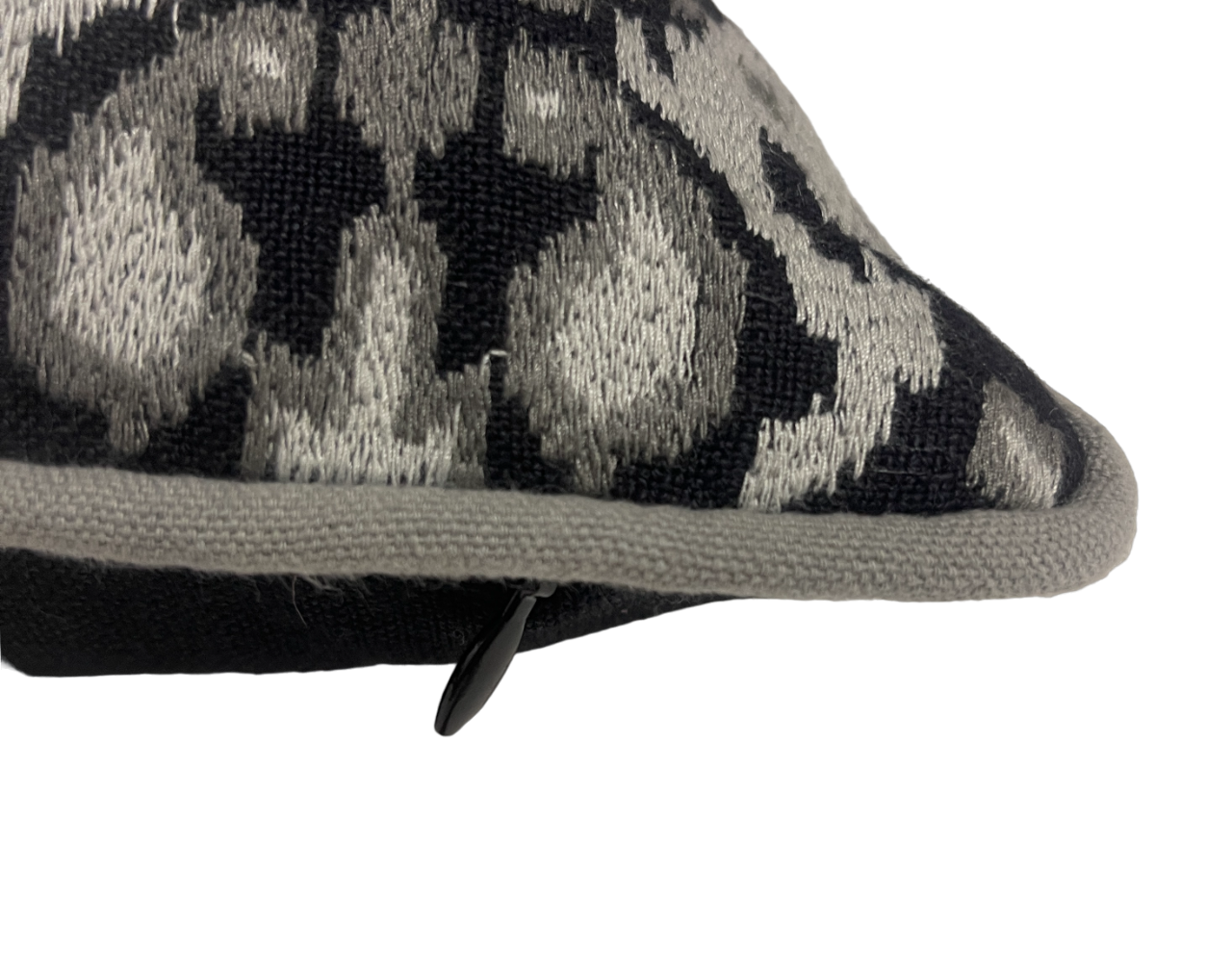 Patan Ikat Embroidered Black Double Sided Cushion Cover