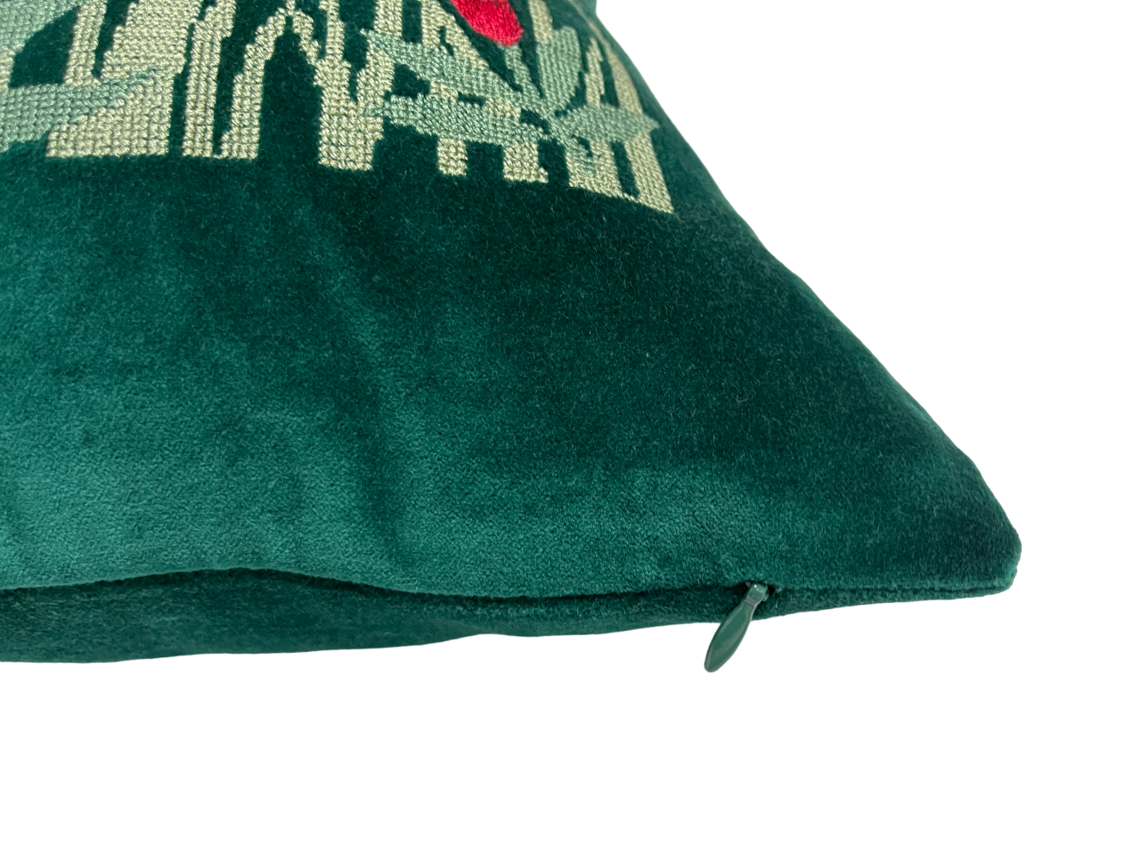Amazon Forest Embroidered Green Leopard Cushion Cover