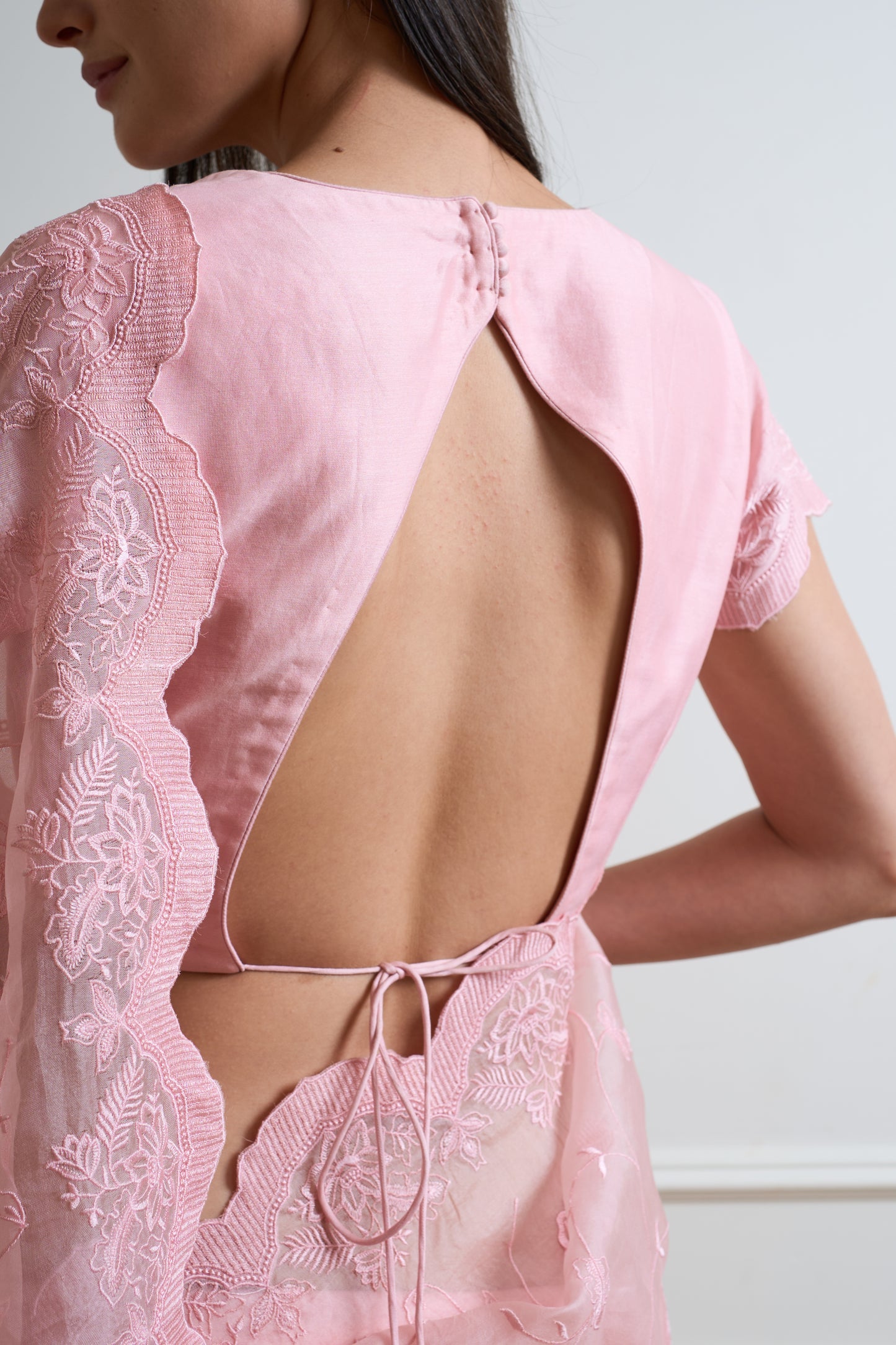 Mehak Blush Pink Tone on Tone Organza Saree