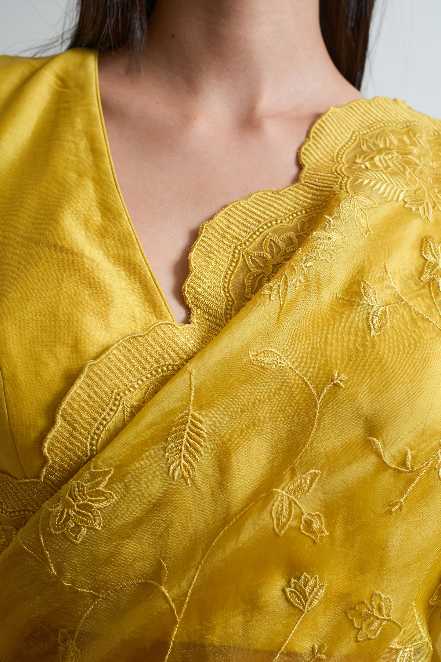 Mehak Lime Tone on Tone Organza Saree