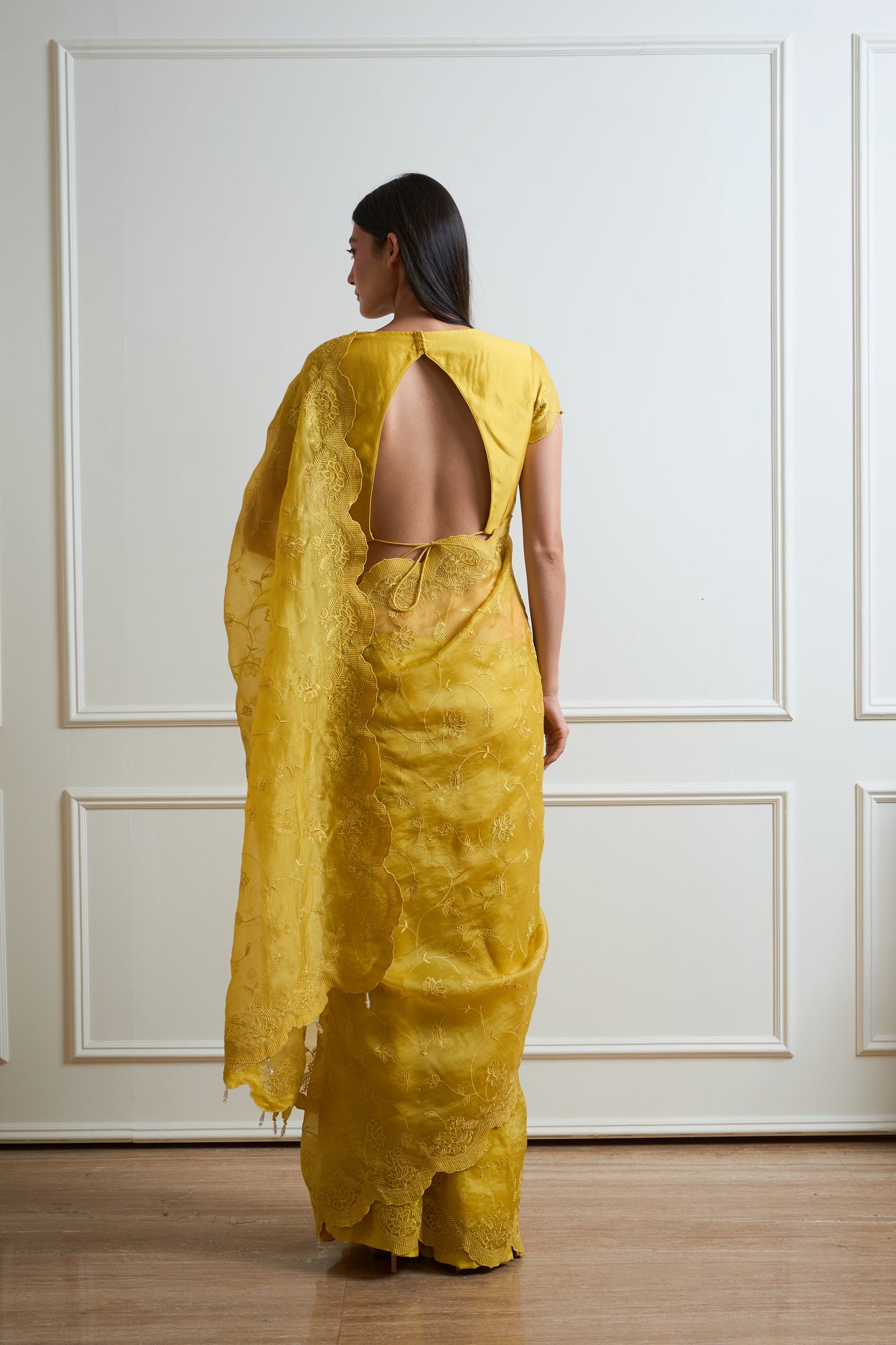Mehak Lime Tone on Tone Organza Saree