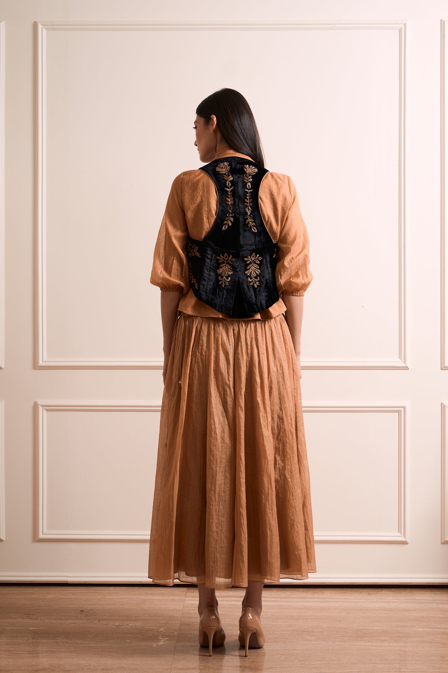 Gulmohar Black Waist Coat