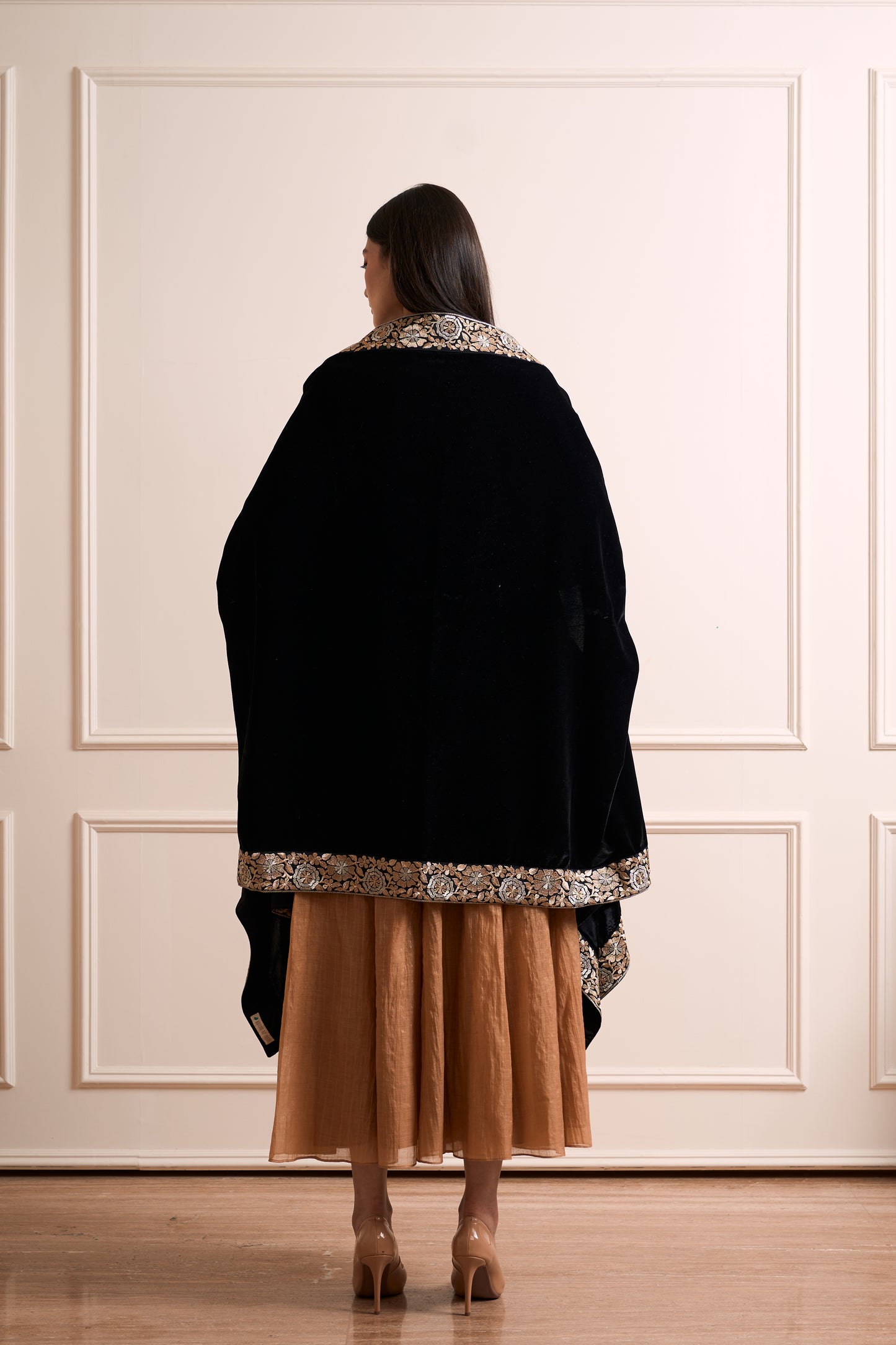 Black Zari Embroidered Shrug