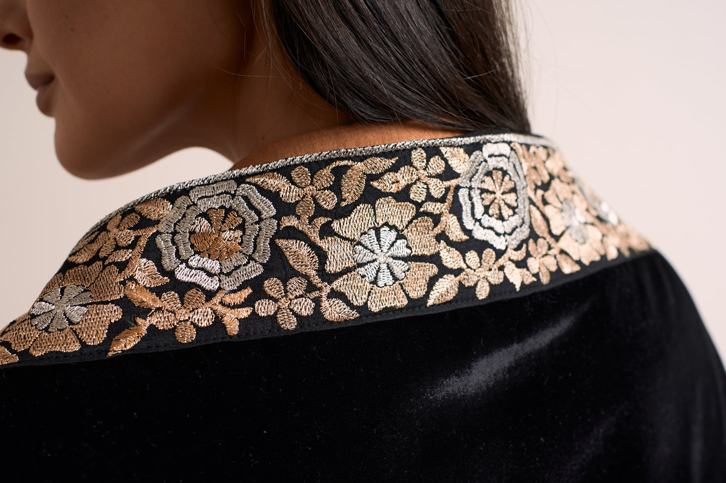 Black Zari Embroidered Shrug