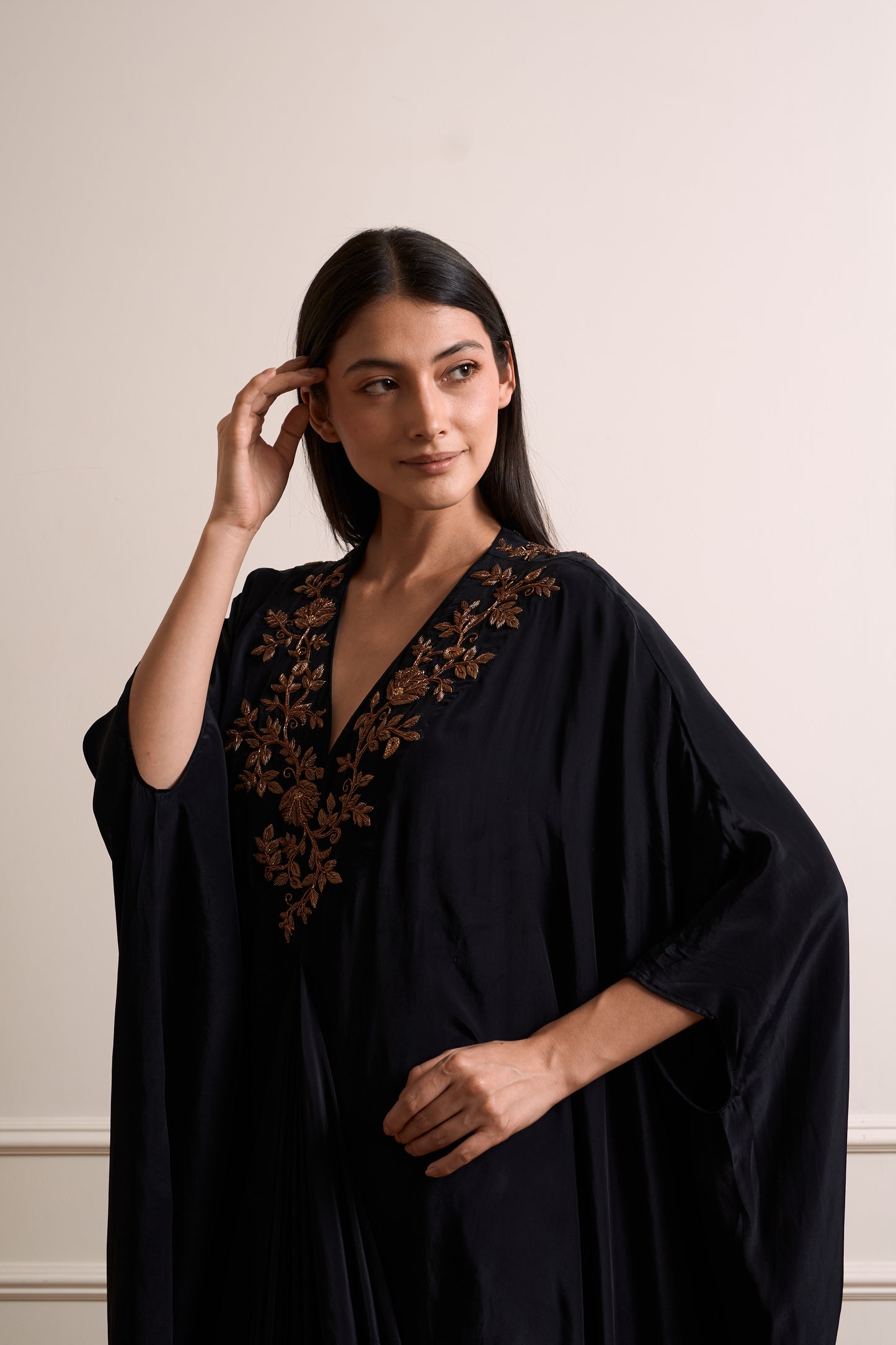 Mallika Black Kaftan Gown