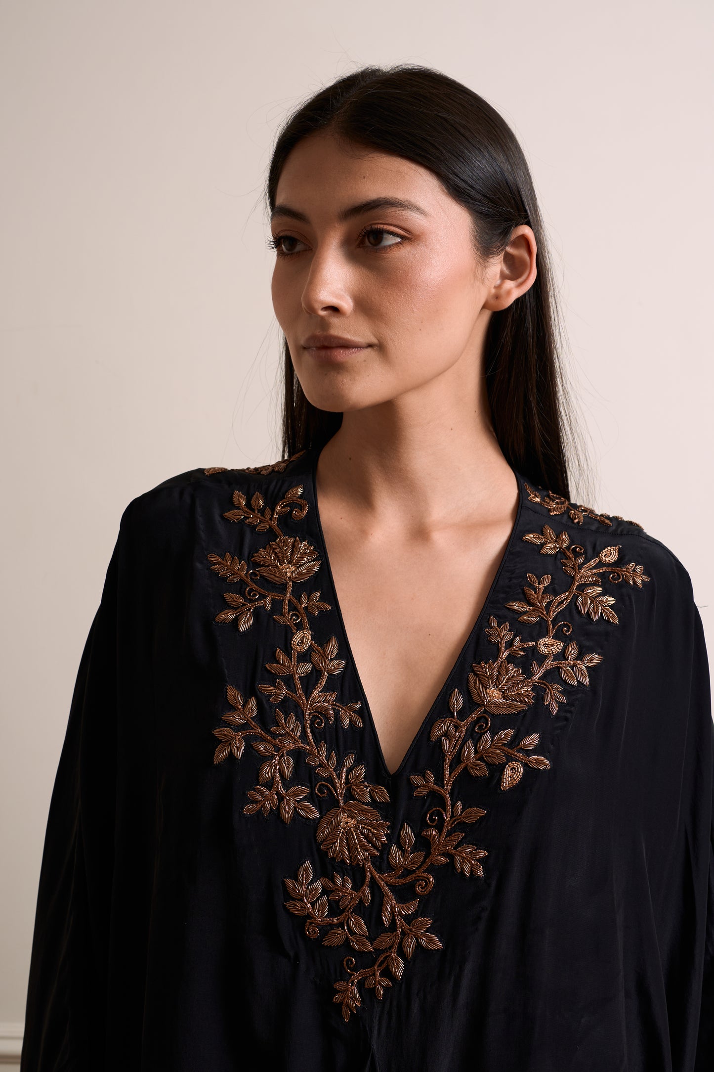 Mallika Black Kaftan Gown