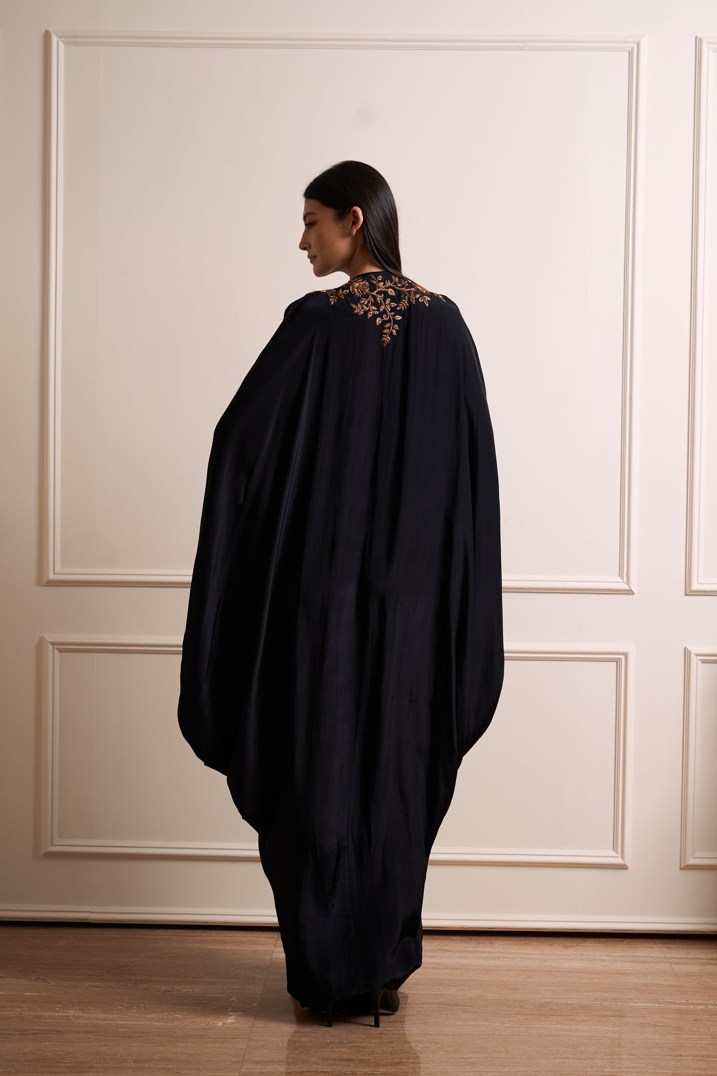 Mallika Black Kaftan Gown