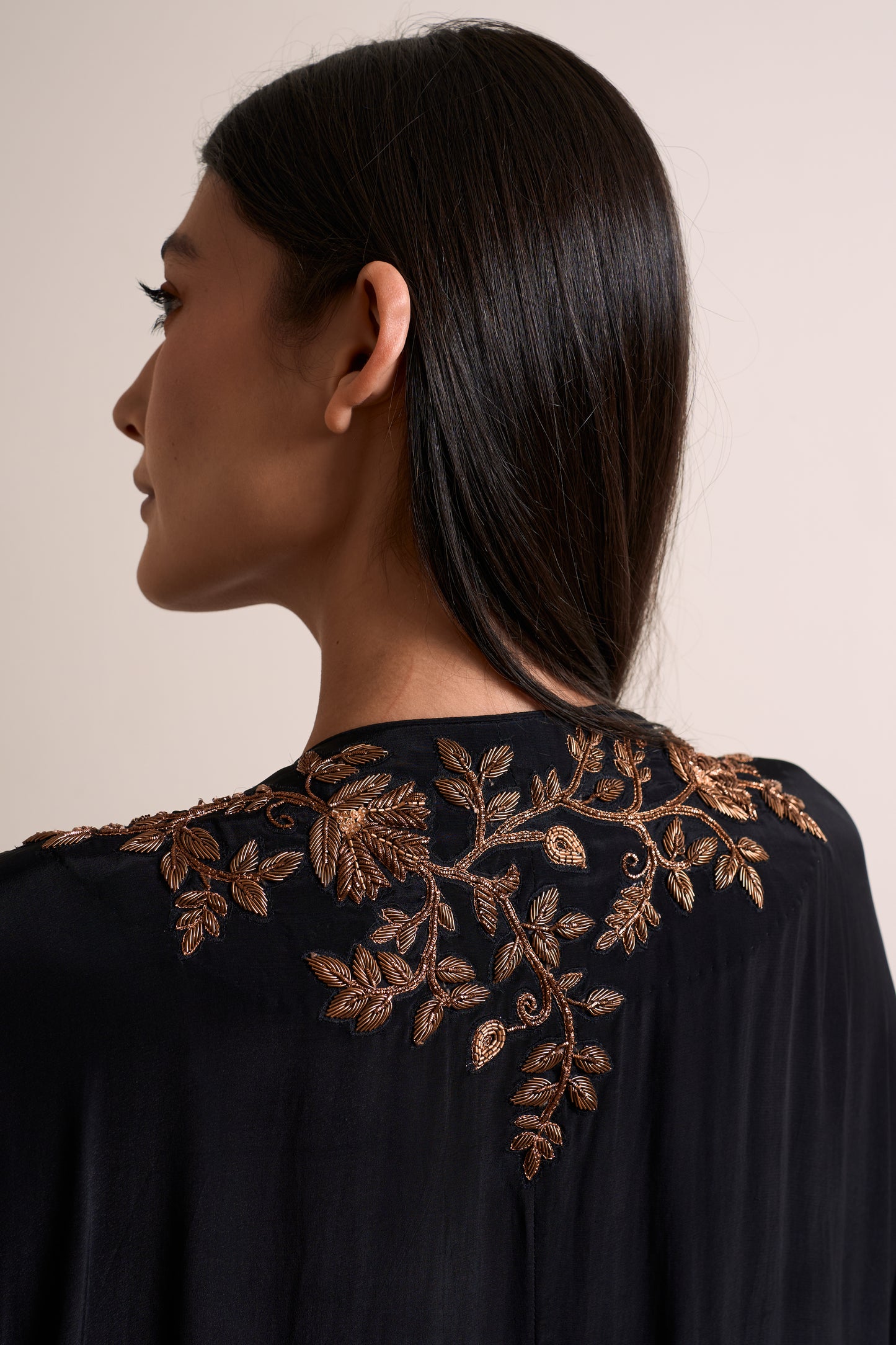 Mallika Black Kaftan Gown