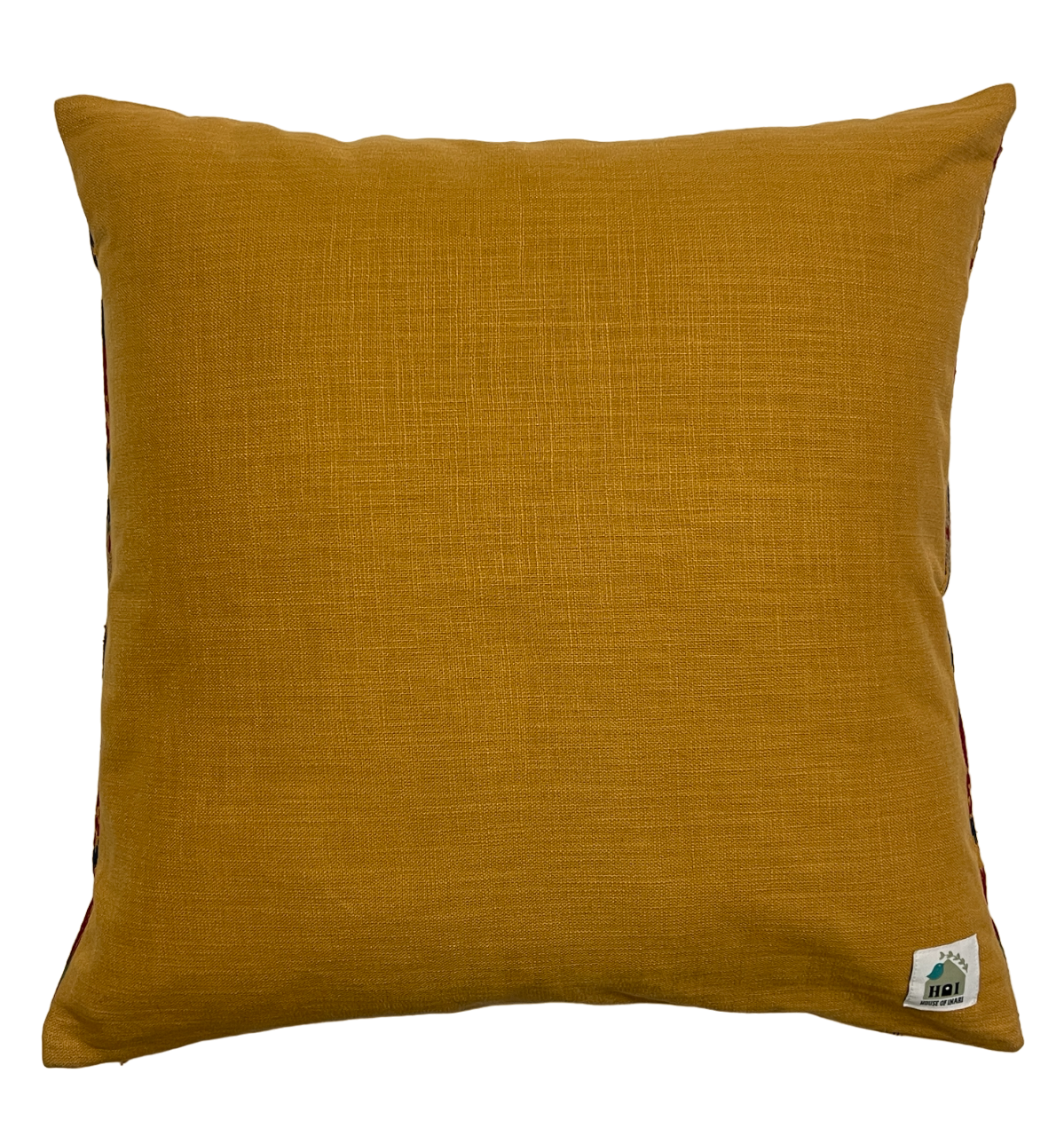 Balangir Ikat Embroidered Mustard Cushion Cover