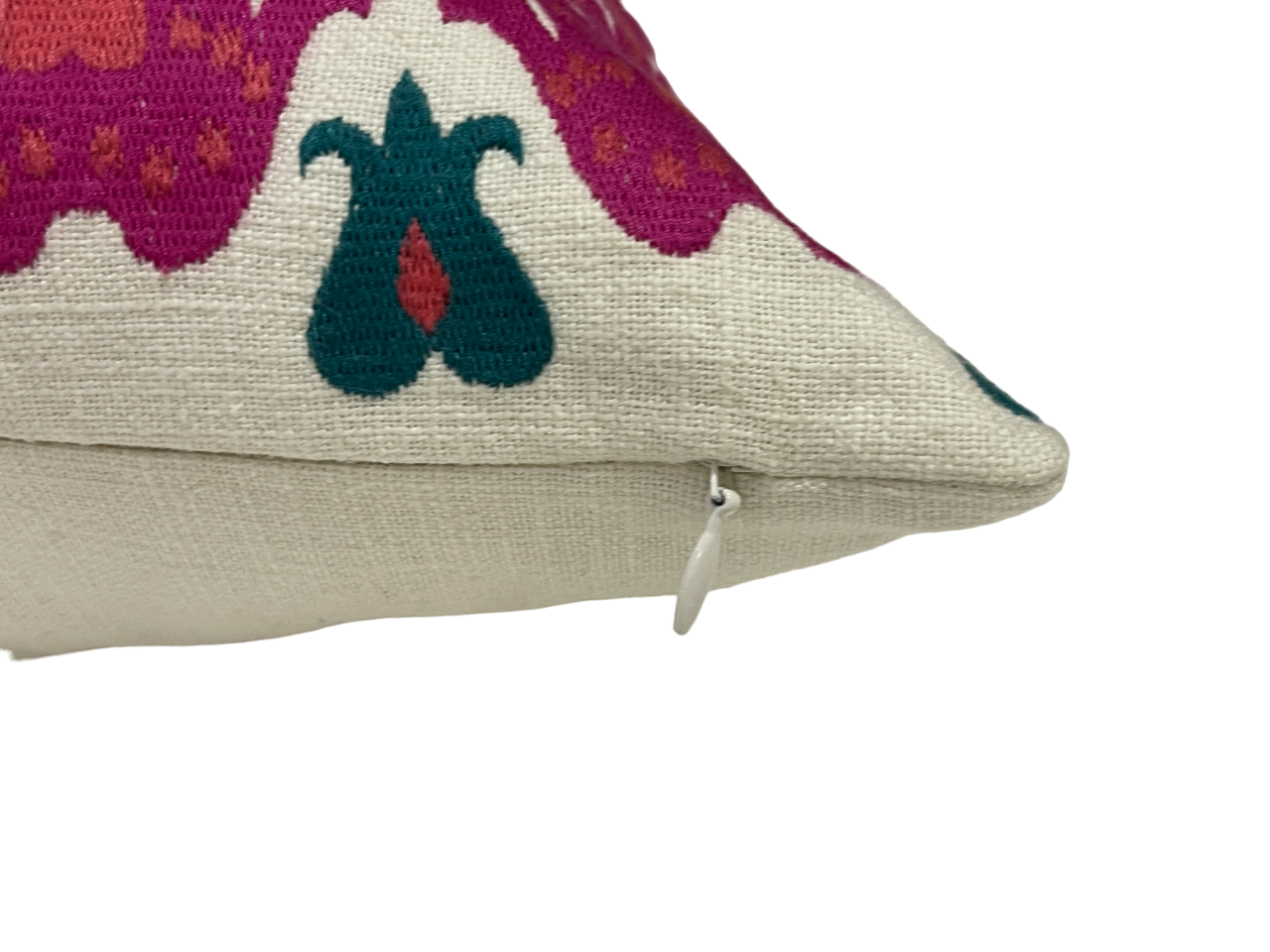 Samarkand Suzani Embroidered Off White Cushion Cover