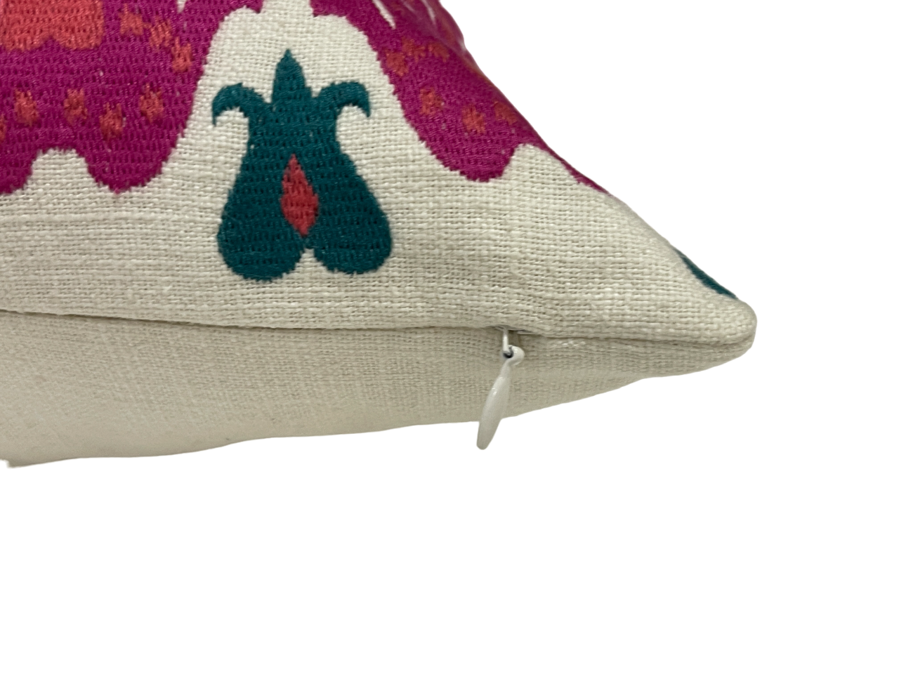 Samarkand Suzani Embroidered Off White  Cushion Cover