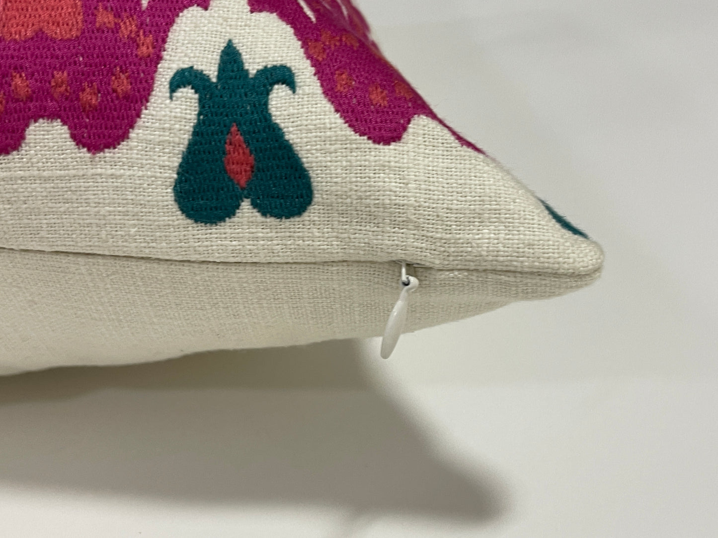 Samarkand Suzani Embroidered Off White Cushion Cover