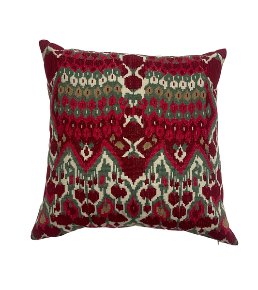 Caspian Embroidered Red Cushion Cover