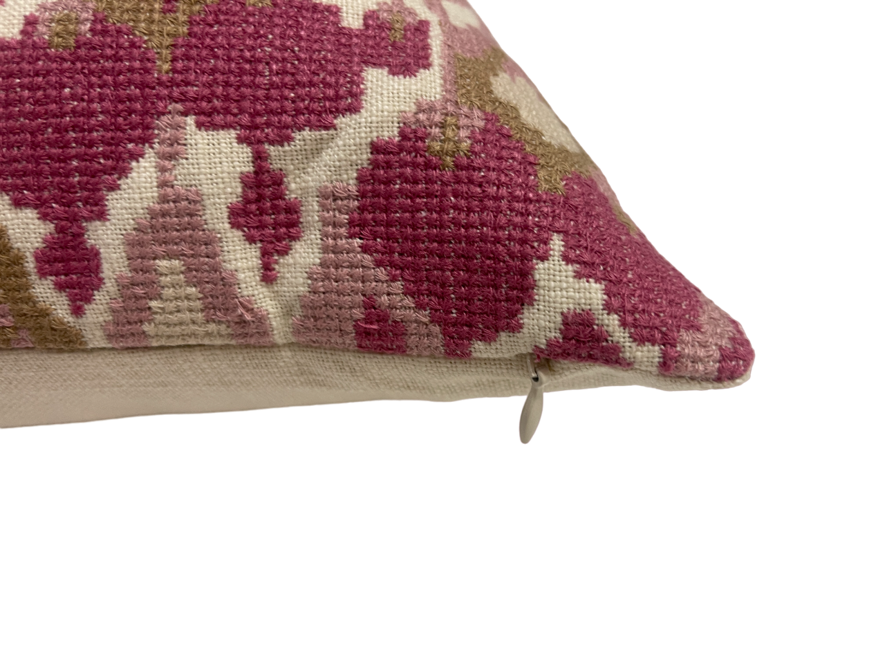 Caspian Embroidered Pink Cushion Cover