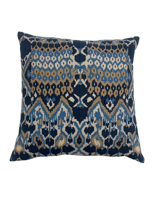 Caspian  Embroidered Blue Cushion Cover