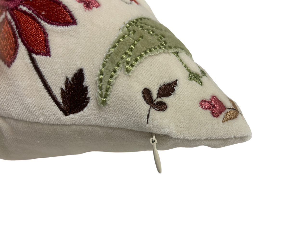 Royal Jardin Embroidered Off White Cushion Cover