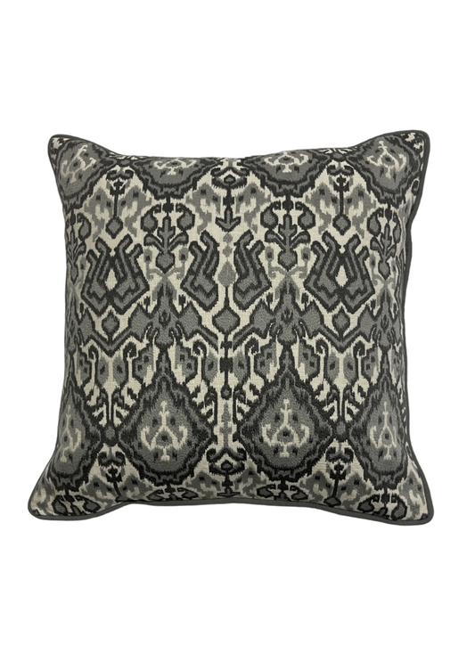 Patan Ikat Embroidered Beige Double Sided Cushion Cover