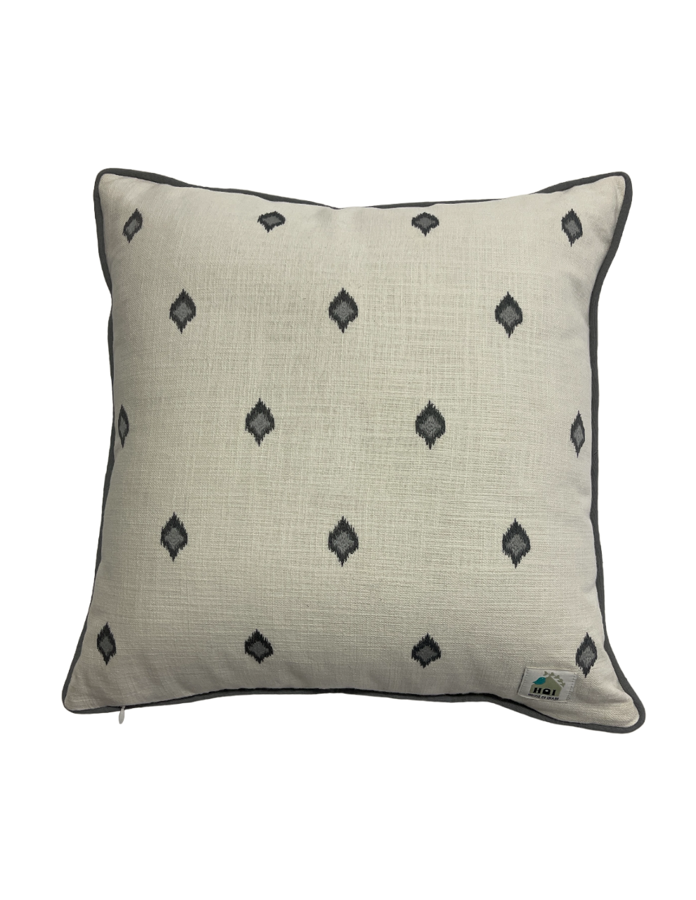Patan Ikat Embroidered Beige Double Sided Cushion Cover