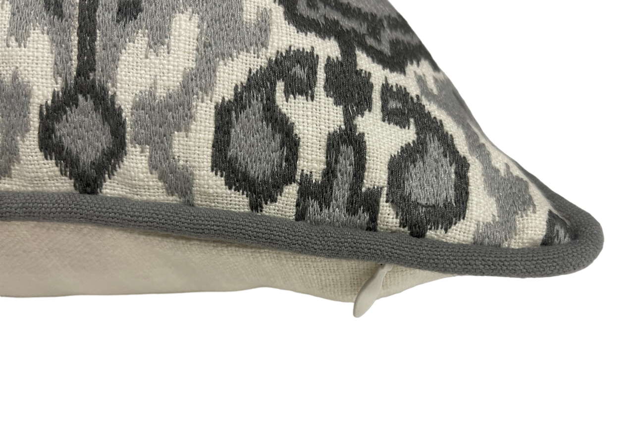 Patan Ikat Embroidered Beige Double Sided Cushion Cover