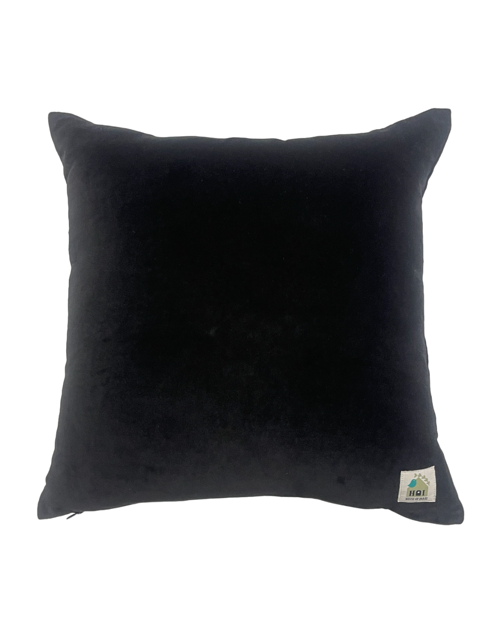 Snow Leopard Velvet Embroidered Black Cushion Cover