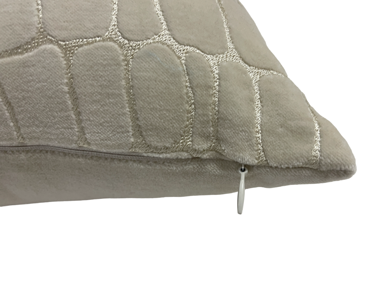 Wild Luxury Velvet Embroidered Off White Cushion Cover