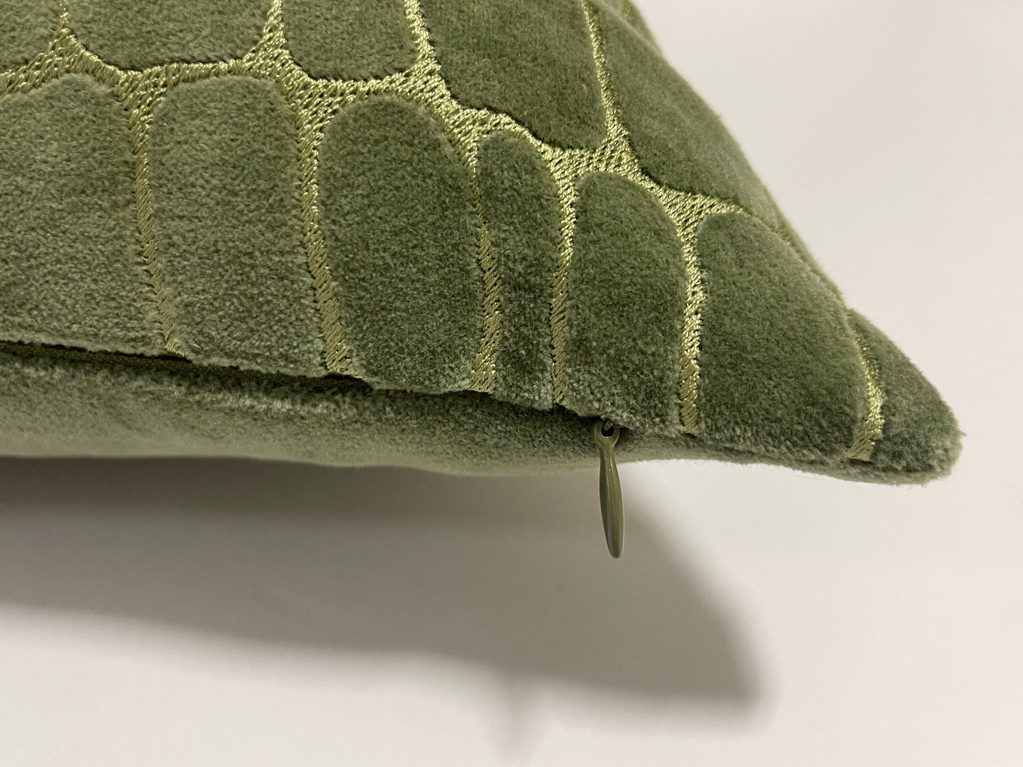 Wild Luxury Velvet Embroidery Sage Green Cushion Cover