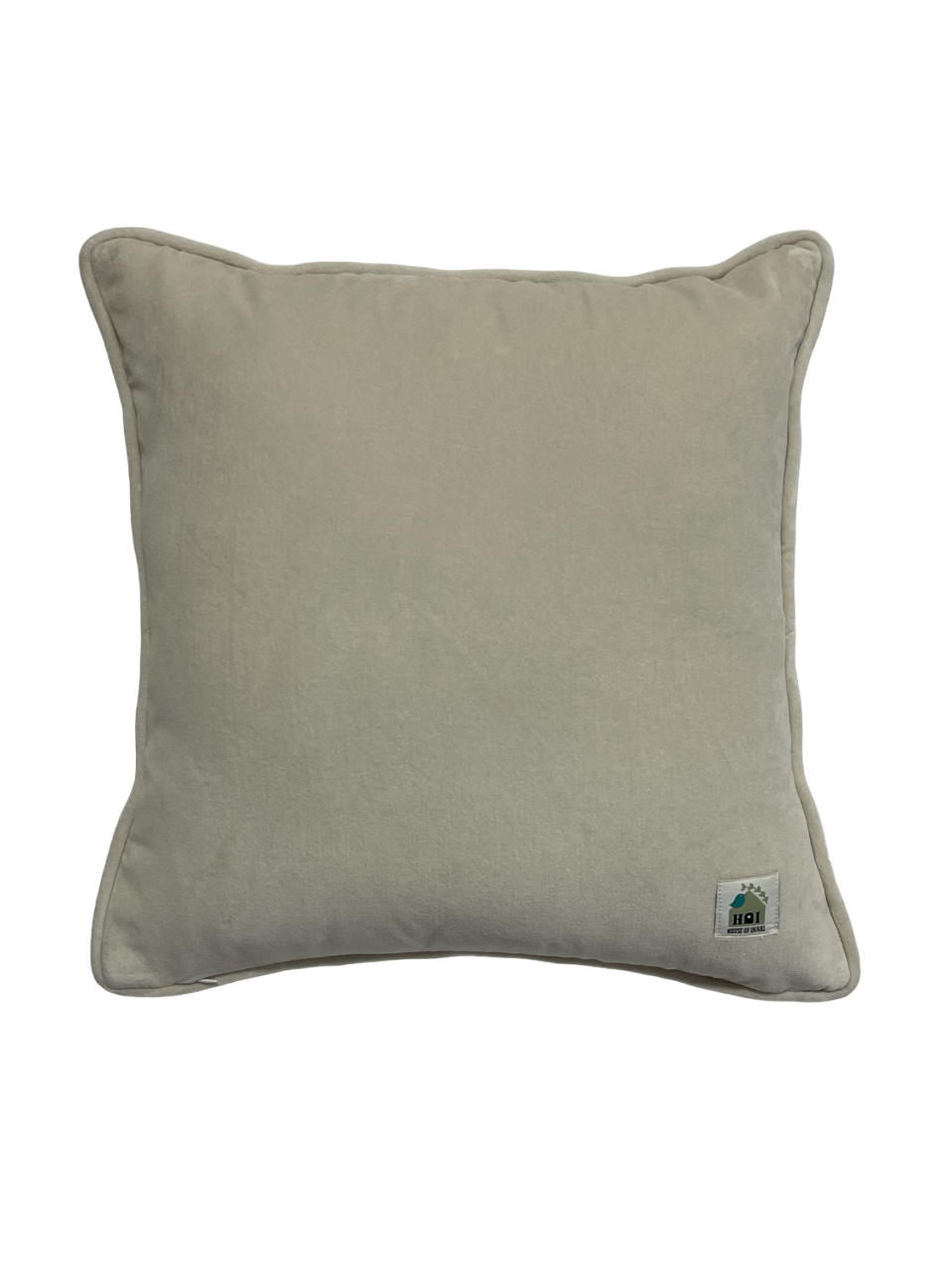 Exotic Flora Velvet Applique Embroidered Off White Peach Cushion Cover