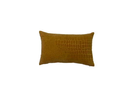 Wild Luxury Velvet Embroidered Mustard Cushion Cover