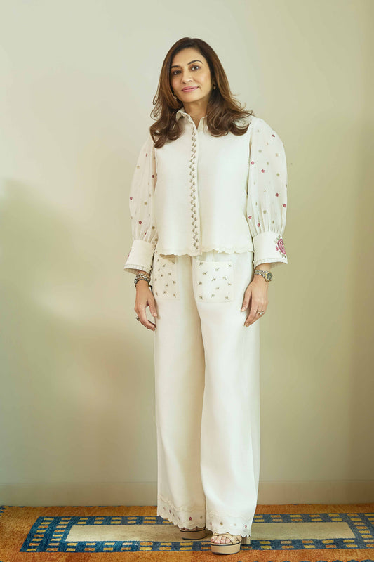 Mehka Chand Tea Rose Pink - Pure Silk Chanderi Coord Set