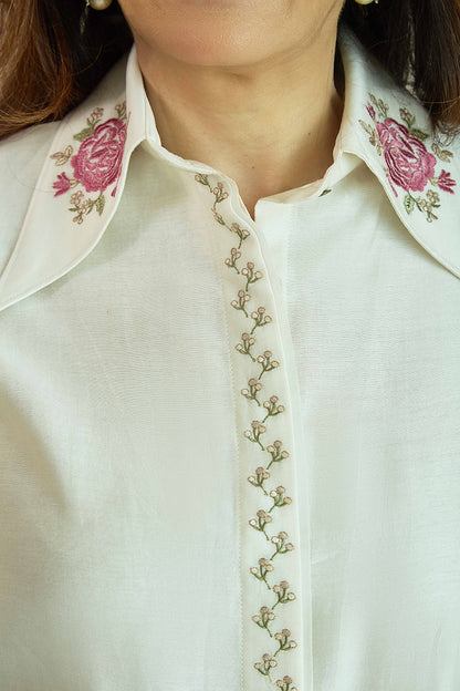 Mehka Chand Tea Rose Pink - Pure Silk Chanderi Coord Set