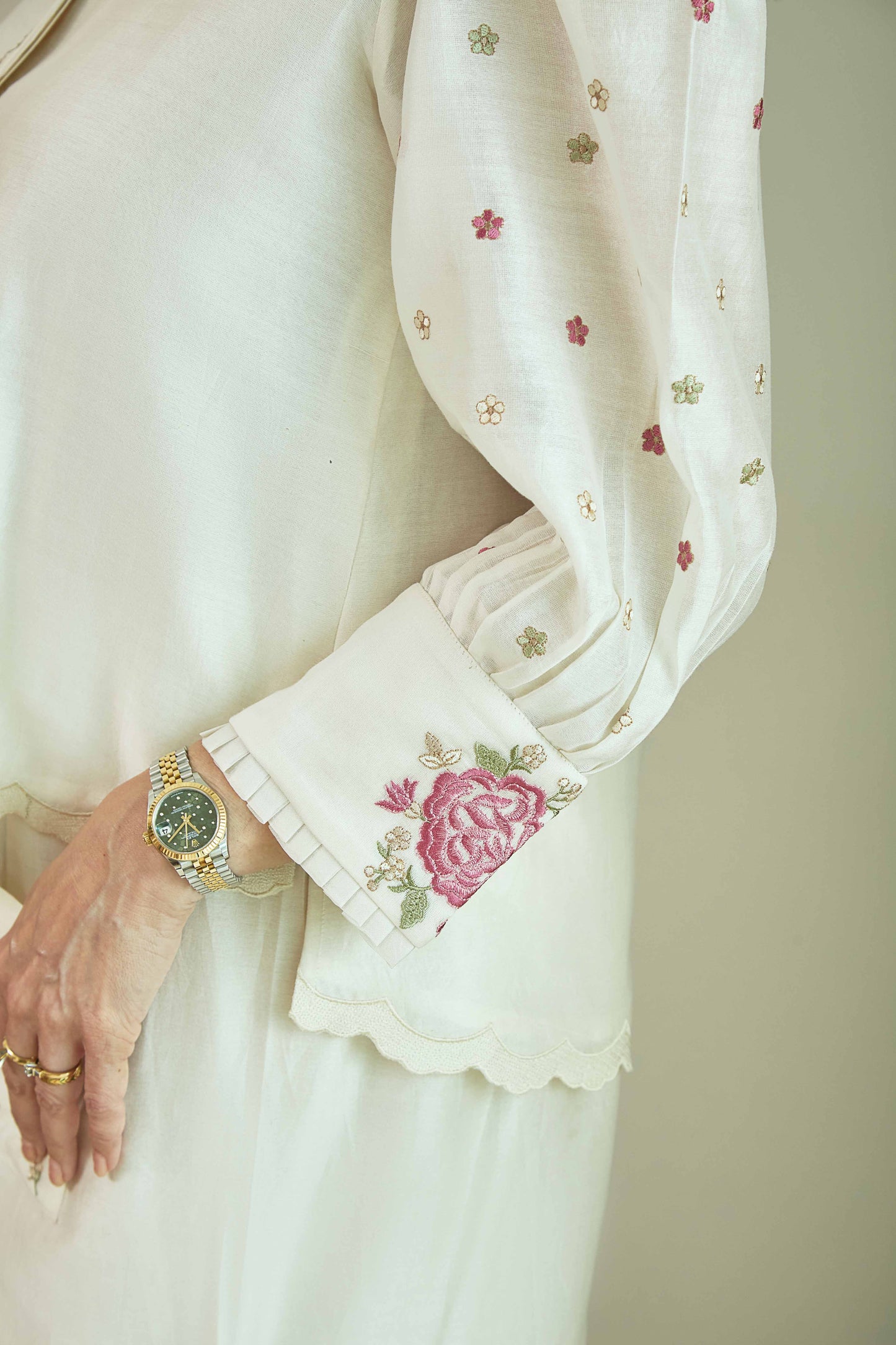 Mehka Chand Tea Rose Pink - Pure Silk Chanderi Coord Set
