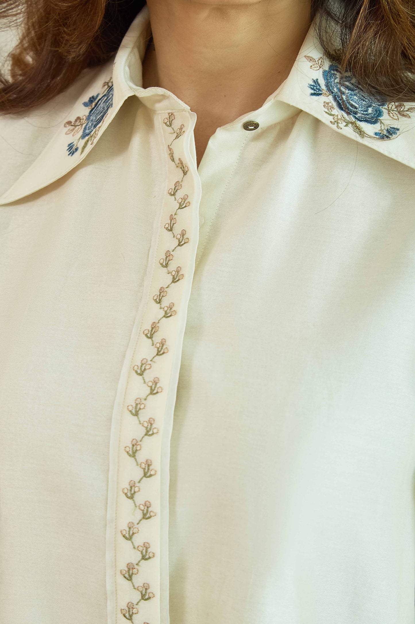 Mehka Chand Powder Blue - Pure Silk Chanderi Coord Set