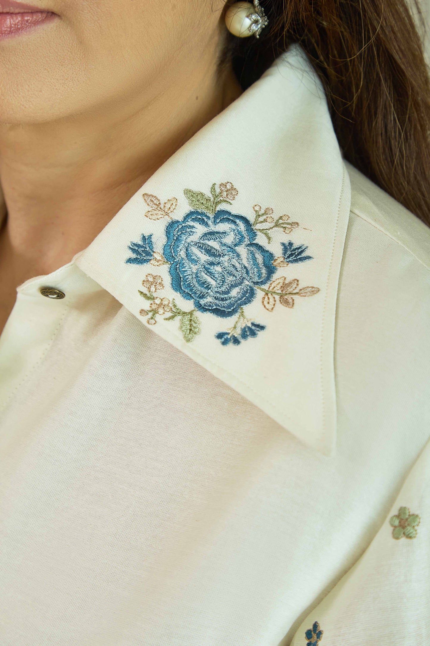 Mehka Chand Powder Blue - Pure Silk Chanderi Coord Set