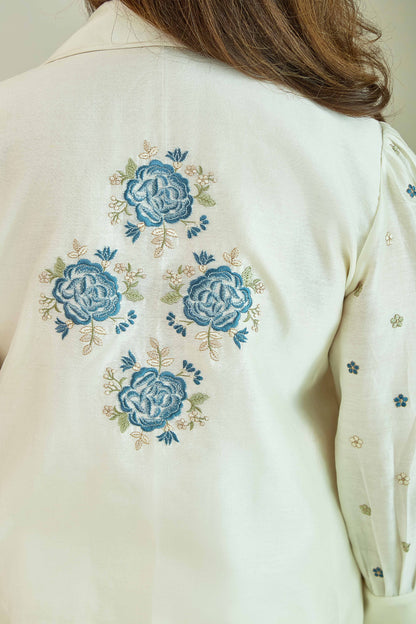 Mehka Chand Powder Blue - Pure Silk Chanderi Coord Set
