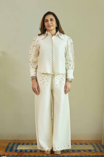 Mehka Chand Lilac- Pure Silk Chanderi Coord Set