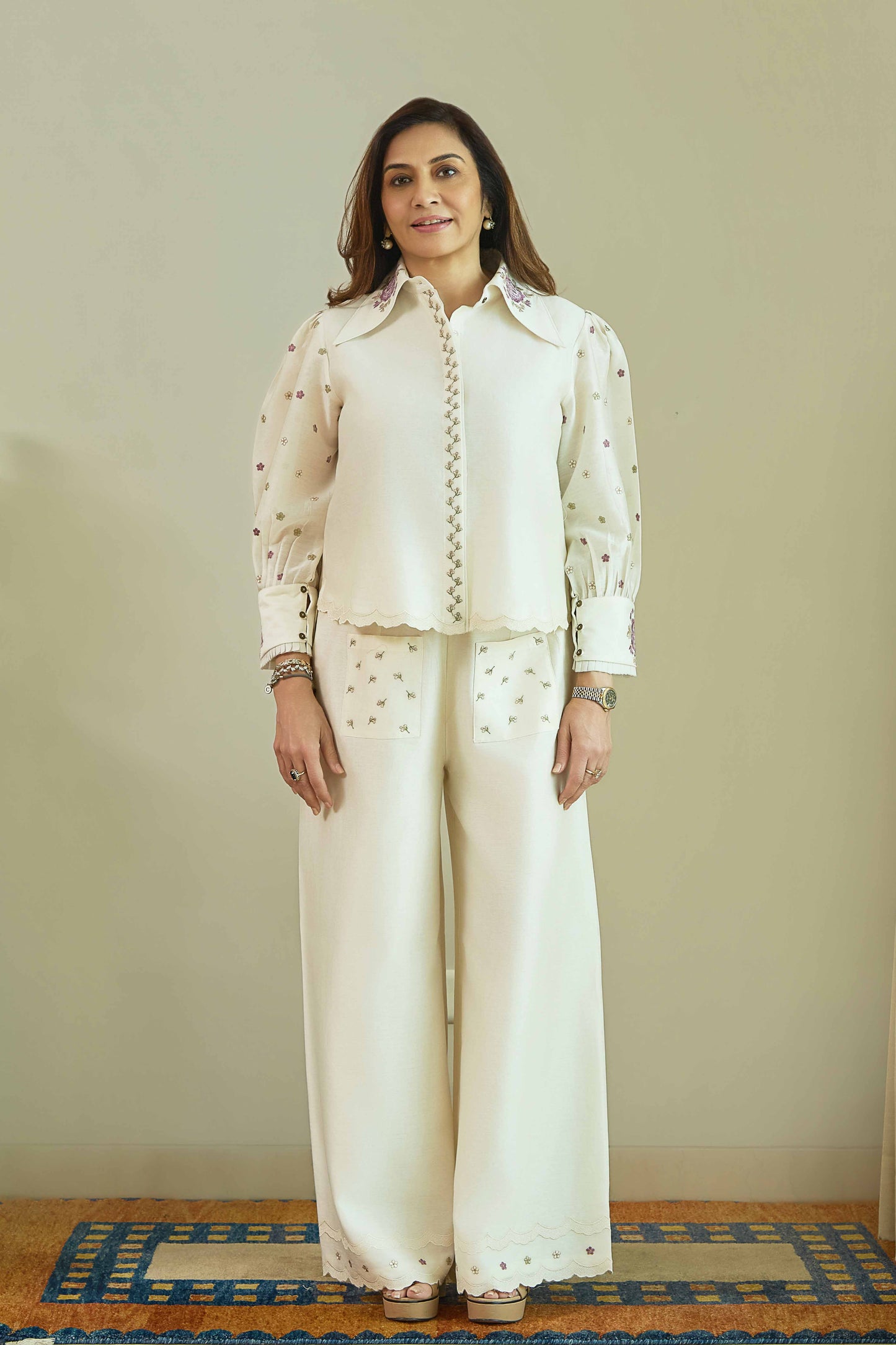 Mehka Chand Lilac- Pure Silk Chanderi Coord Set