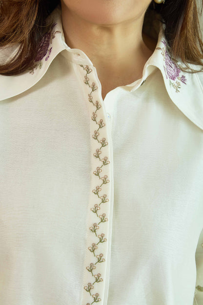 Mehka Chand Lilac- Pure Silk Chanderi Coord Set