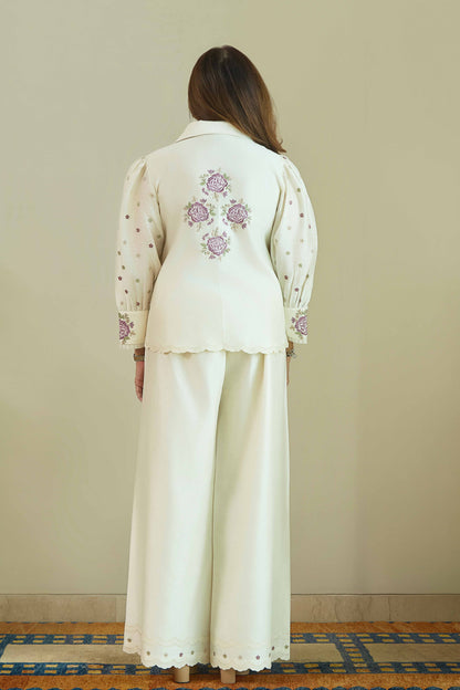 Mehka Chand Lilac- Pure Silk Chanderi Coord Set