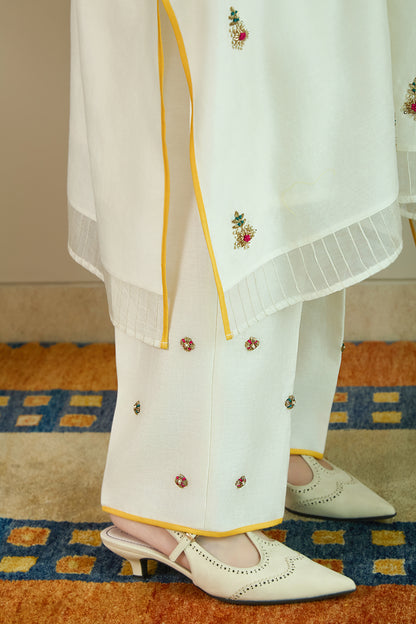 Neel Sitara Ivory - Pure Silk Chanderi kaftan Kurta Sets