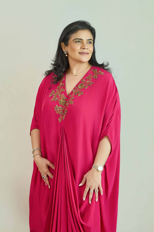 Mallika - Fuschia Drape Dress