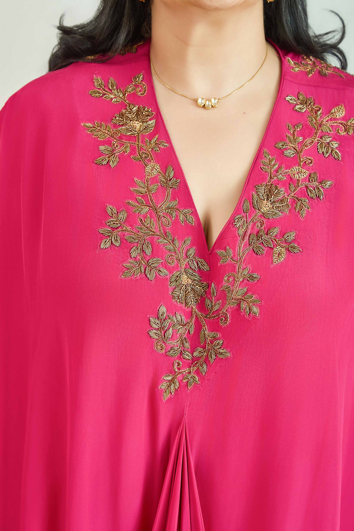 Mallika - Fuschia Drape Dress