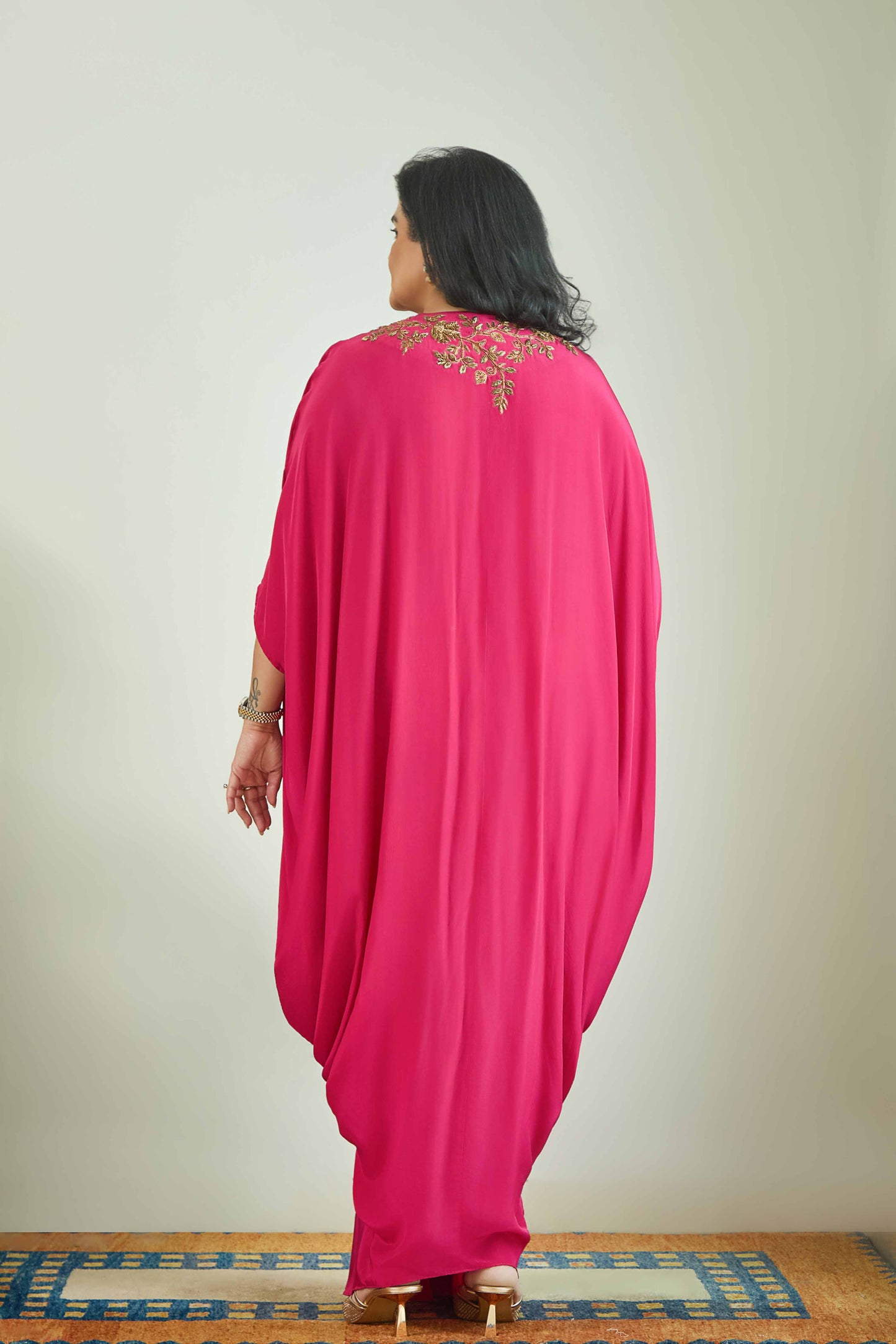 Mallika - Fuschia Drape Dress