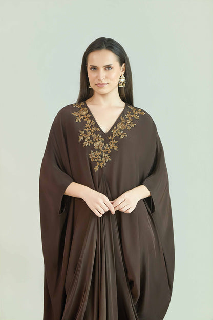 Mallika - Tuscon Brown Drape Dress
